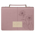 Bible Cover Fashion Dusty Mauve Be Joyful 1 Thess. 5:16-18: Large