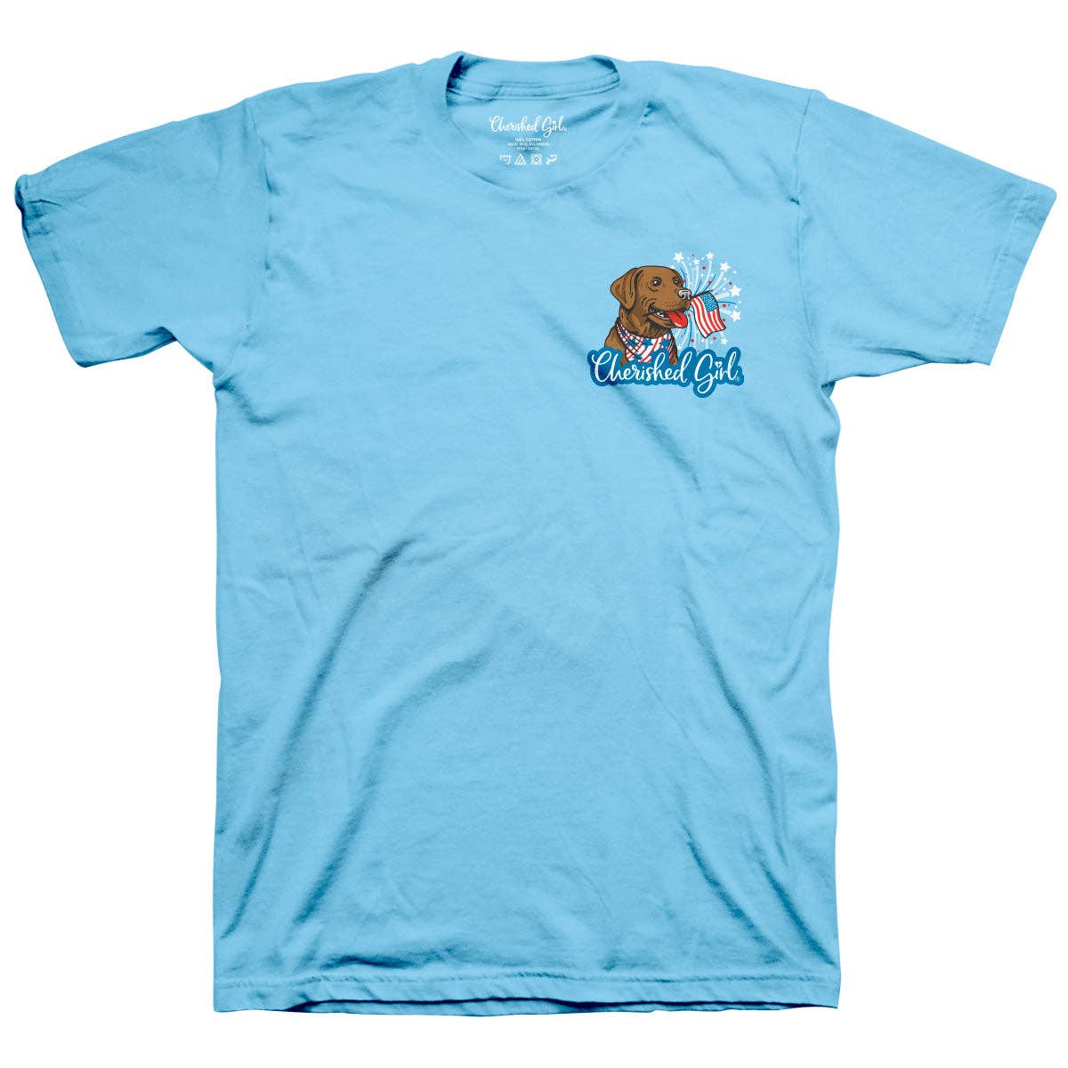 Cherished Girl Womens T-Shirt God Shed His Grace: Sky Blue