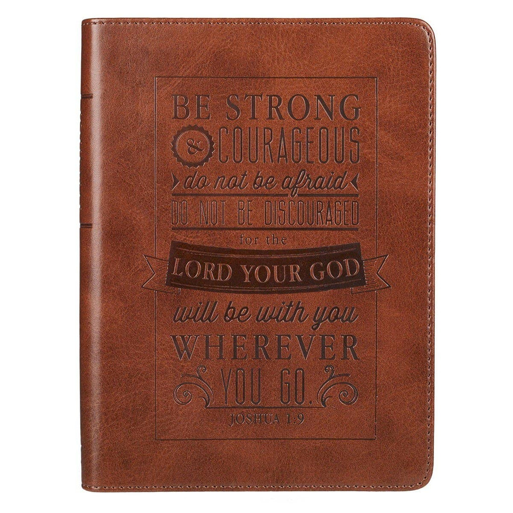 Journal Handy Brown Strong & Courageous Josh. 1:9
